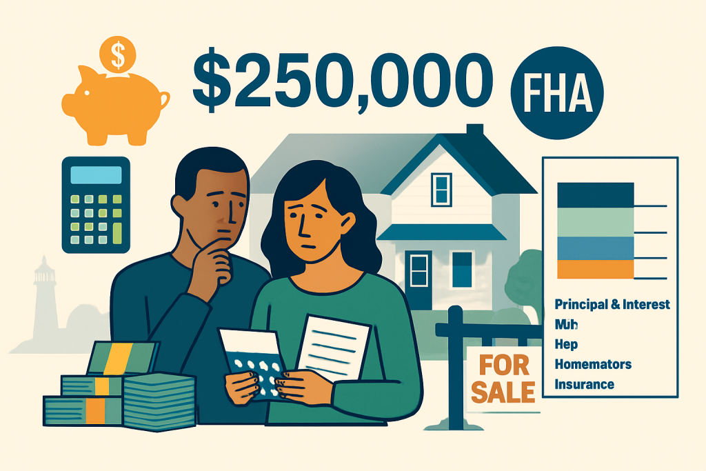 How much is the down payment for a 250k house on a FHA loan?