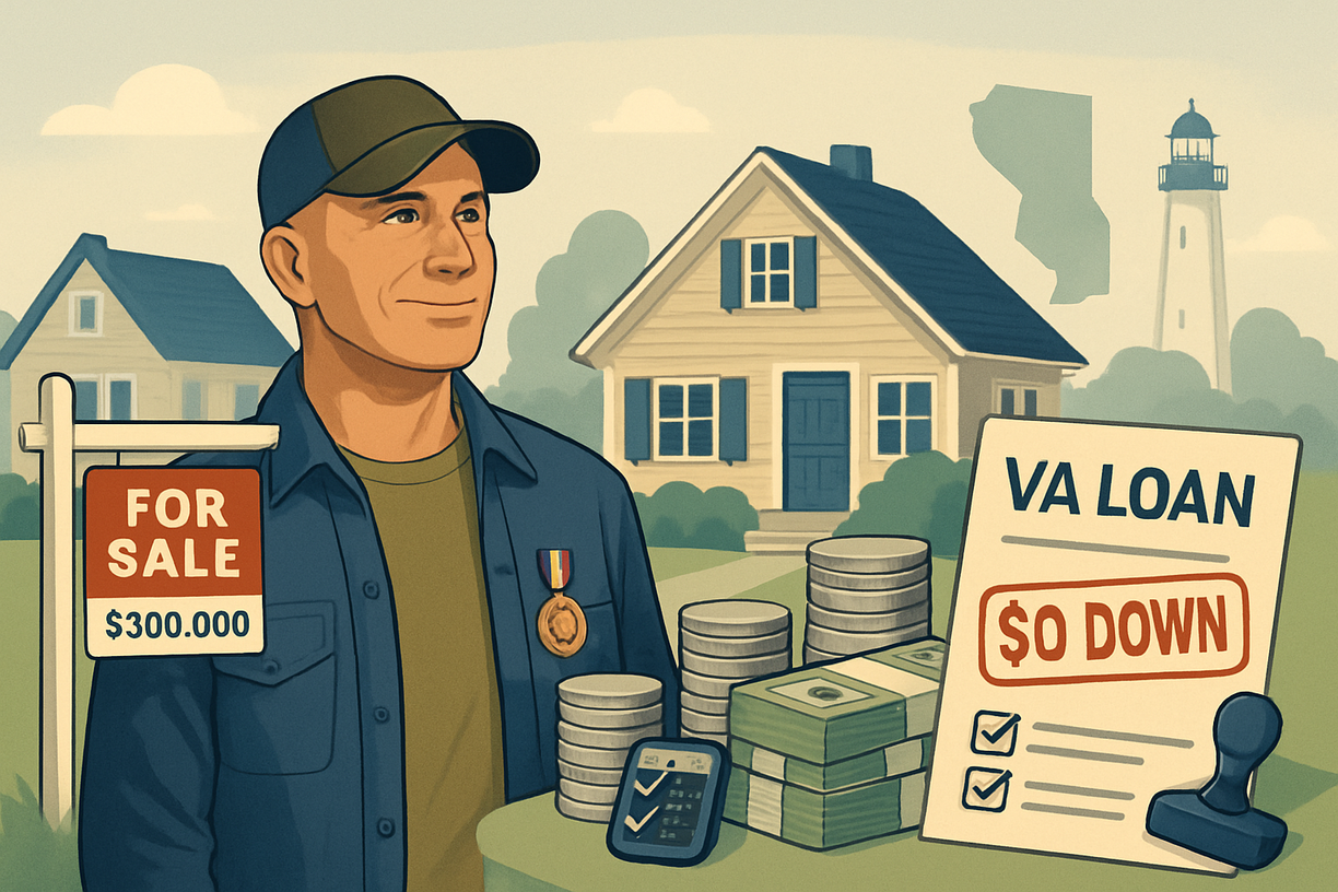 down payment on a VA Loan for a $300000 house